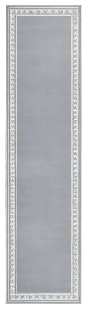 vidaXL Passadeira 100x450 cm polipropileno cinzento com padrão