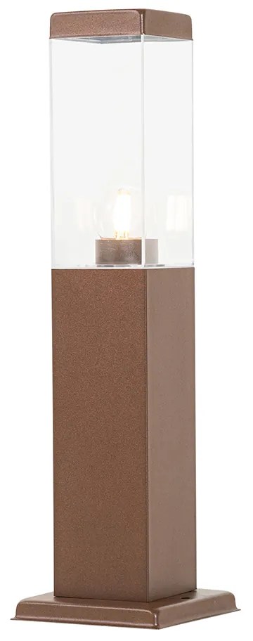Candeeiro de poste exterior moderno castanho enferrujado 45 cm - Malios Moderno