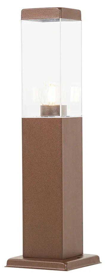 Poste de iluminação exterior moderno castanho ferrugem 45 cm - Malios Moderno