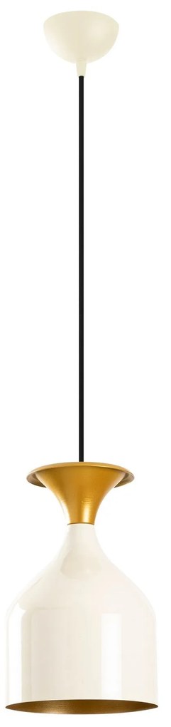 Candeeiro de Teto Sivani – Branco e Dourado – Diâmetro 17 cm, Altura 1