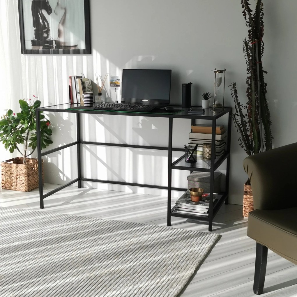 Secretária Master – Preto Fumado – 130 cm x 75 cm x 60 cm