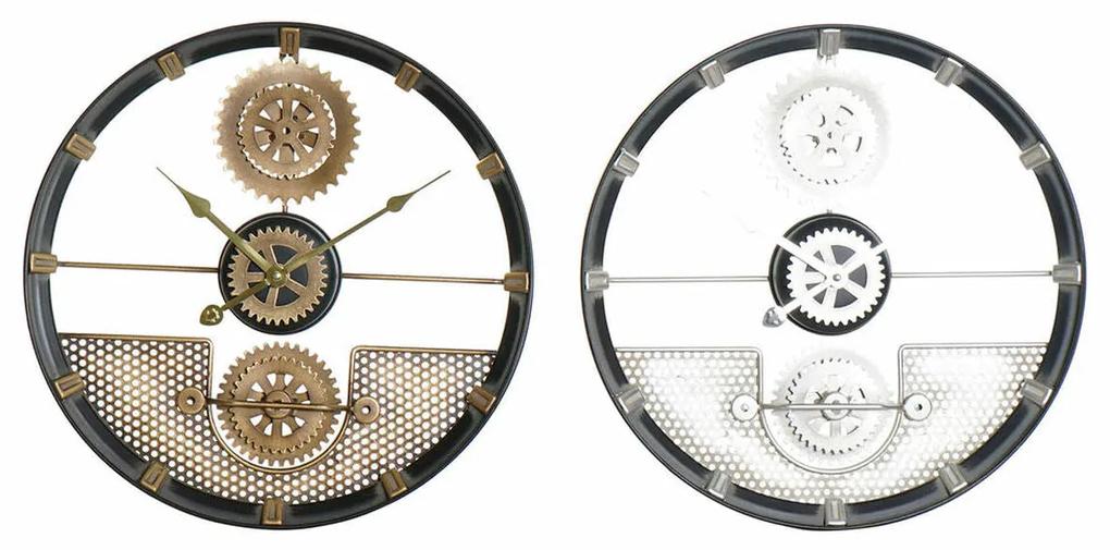 Relógio de Parede DKD Home Decor Prateado Dourado Ferro Engrenagens (40 x 5.5 x 40 cm) (2 pcs)