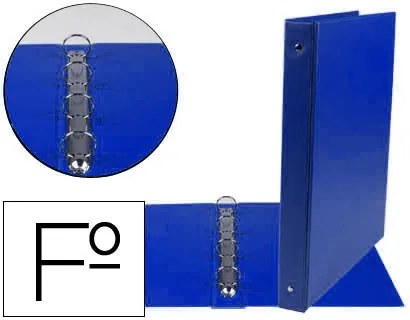 Pasta 4 Argolas 25 mm Redodas Plástico Folio Cor Azul Marinho