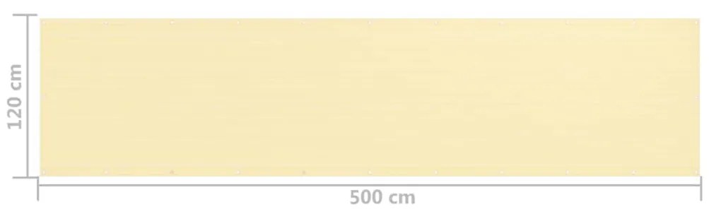 Tela de varanda 120x500 cm PEAD bege