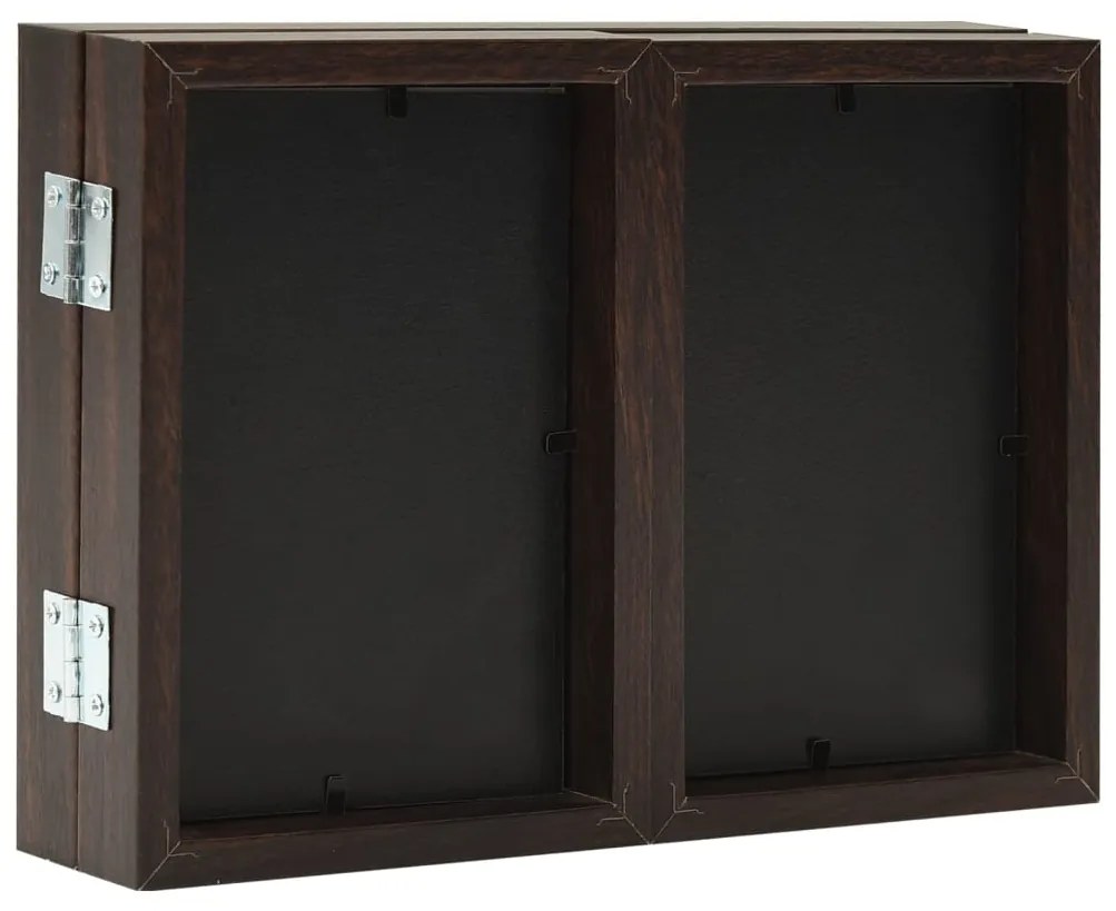 Moldura com três dobras 22x15 cm+2x(10x15 cm) castanho-escuro