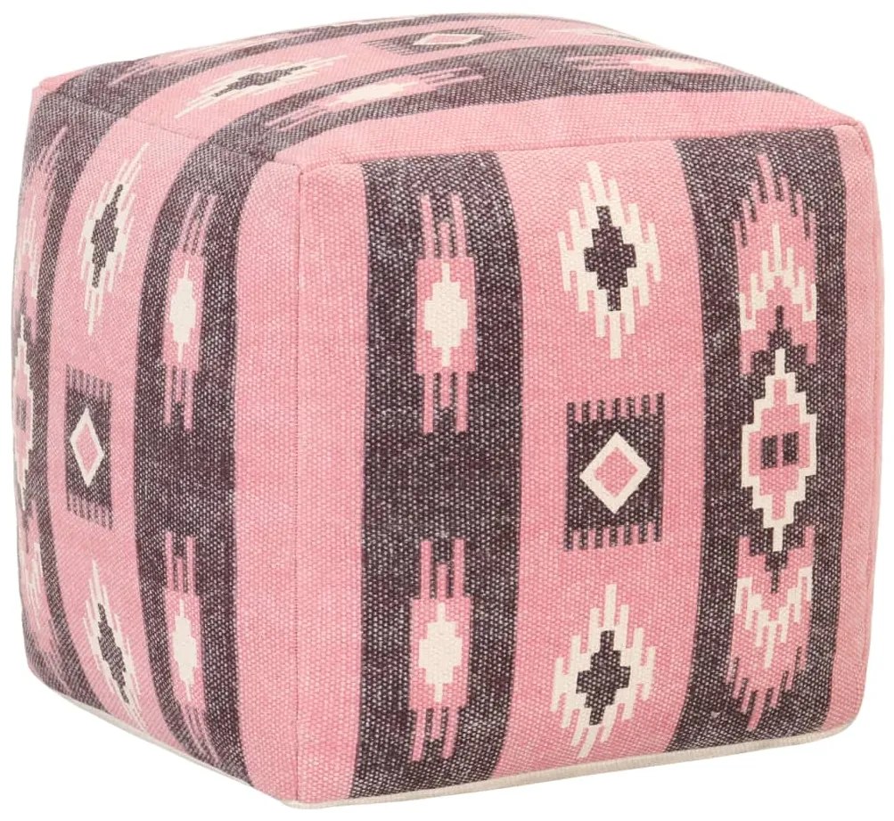 vidaXL Pufe com design estampado 45x45x45 cm algodão rosa