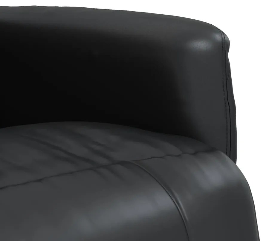 Cadeira reclinável com apoio de pés couro artificial preto