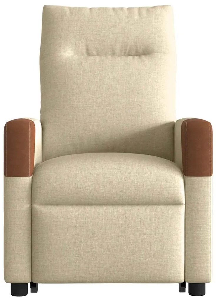 Poltrona elétrica elevatória massagens tecido creme