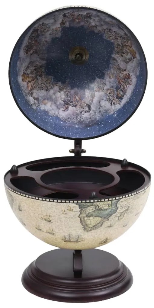 Garrafeira de mesa em forma de globo madeira de eucalipto verde