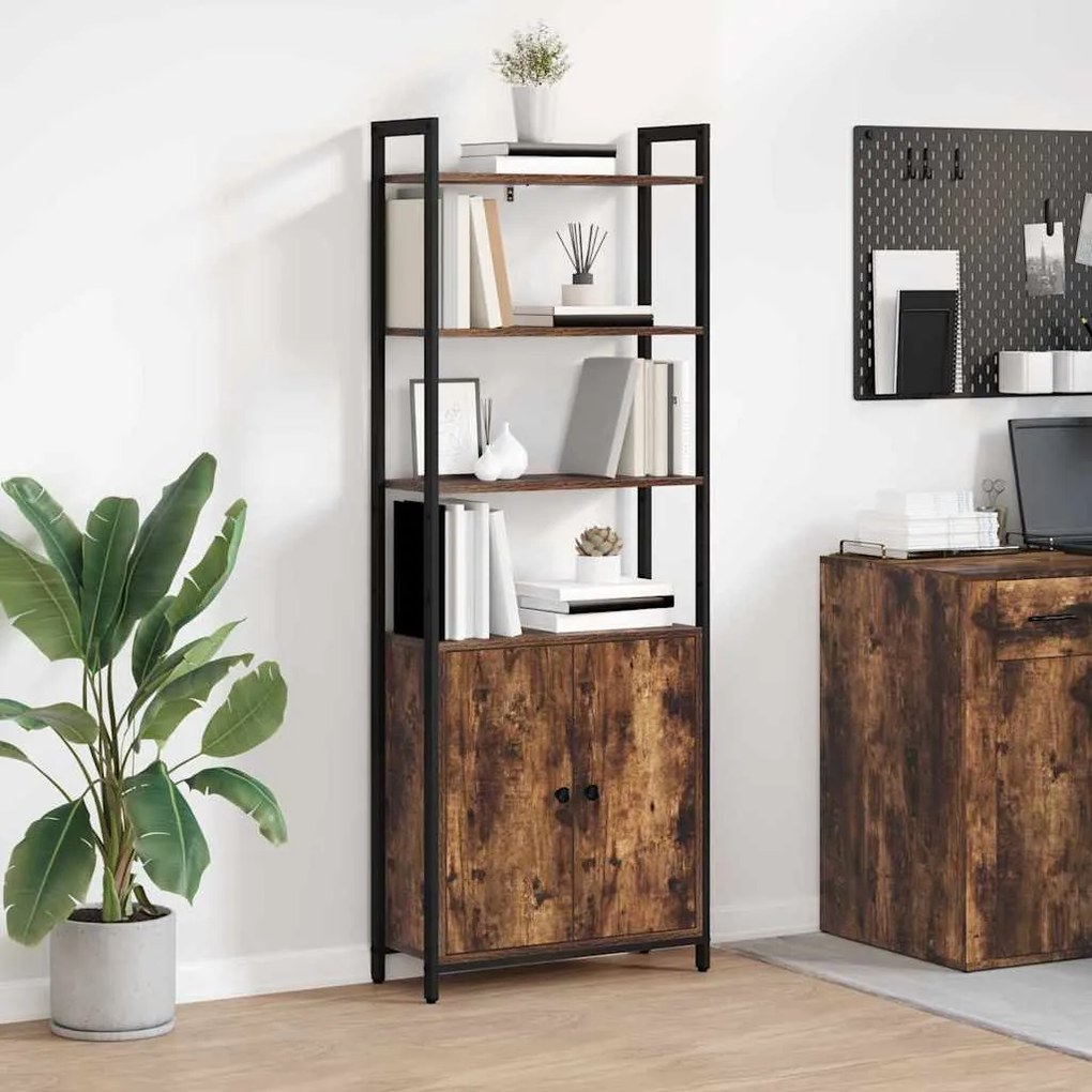 vidaXL Gabinete de Livros Carvalho Defumado 60 x 24 x 161 cm