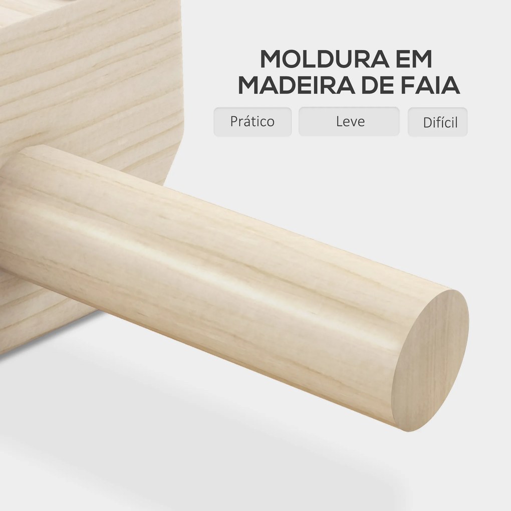 Barras Paralelas de Madeira para Calistenia Barras Paralelas com Tapete Antideslizante para Ginásio Casa 30x13x10 cm Natural