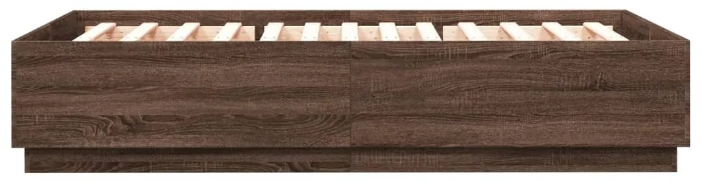 Estrutura de cama 150x200cm derivados madeira carvalho castanho