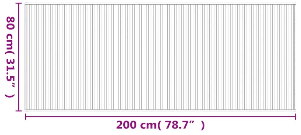 Tapete retangular 80x200 cm bambu castanho-escuro