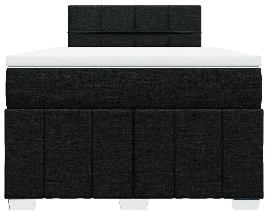 Cama boxspring com colchão 120x190 cm tecido preto