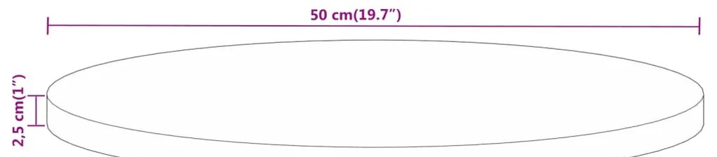 Tampo de mesa redondo Ø50x2,5cm madeira mangueira áspera maciça