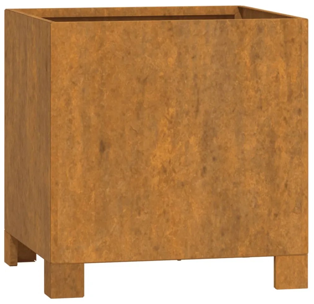 Vasos/floreiras c/ pernas 2 pcs 32x30x33 aço corten enferrujado