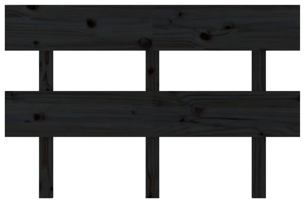 Cabeceira de cama 124x3x81 cm pinho maciço preto