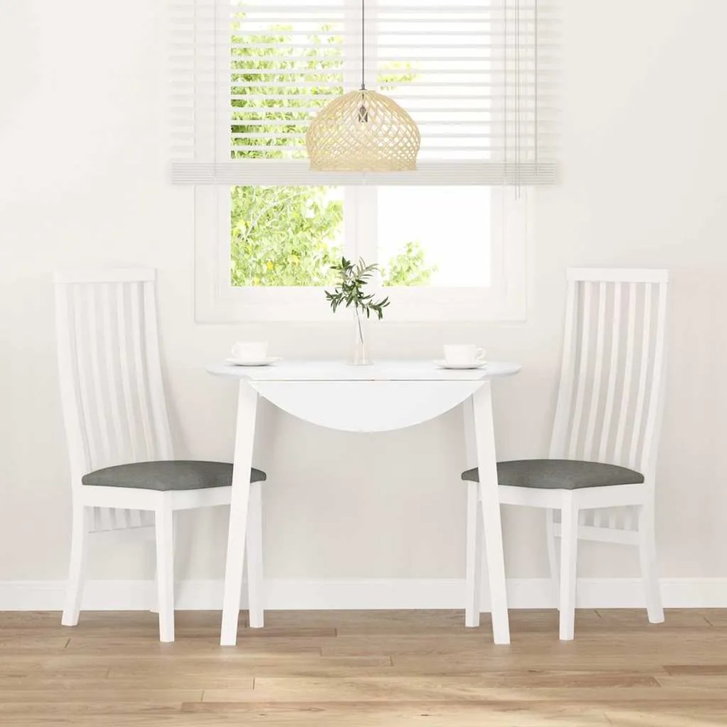 Cadeiras de jantar com almofadões 2 pcs madeira maciça branco