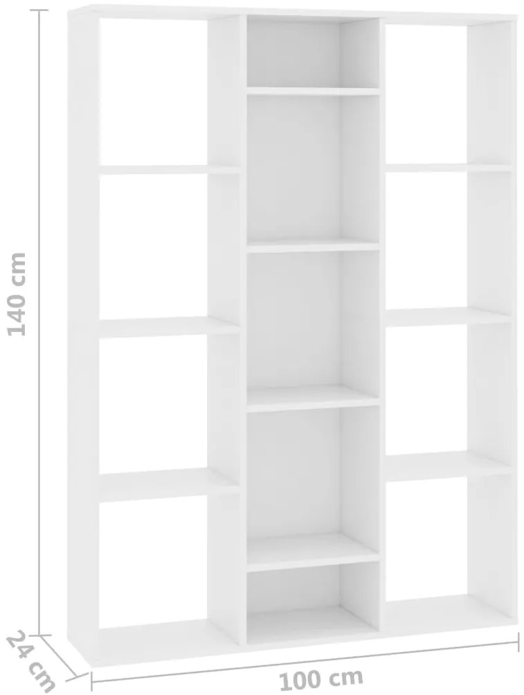 Divisória/estante 100x24x140 cm derivados de madeira branco