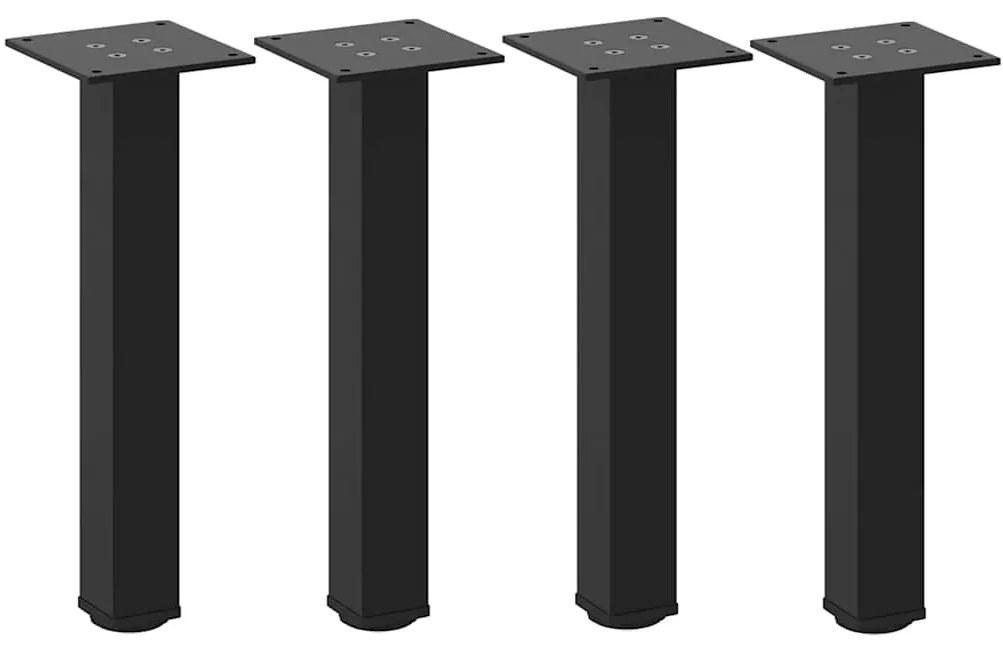 Pés para mesa de centro 4 peças, preto, 42-44 cm, aço