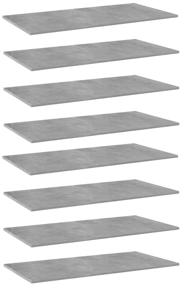 vidaXL Prateleiras estante 8pcs 80x30x1,5cm contrapl. cinzento cimento