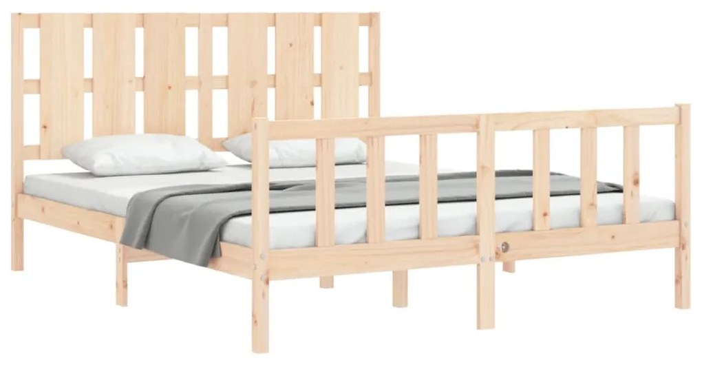 Cama sem colchão 160x200 cm madeira de pinho maciça