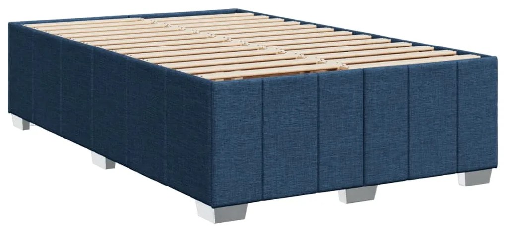 Cama boxspring com colchão 120x190 cm tecido azul