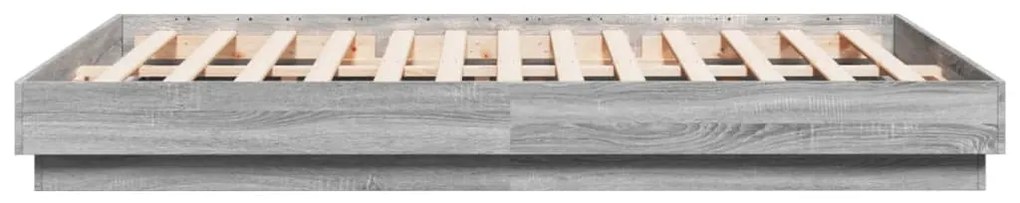 Estrutura de cama 150x200 cm derivados de madeira cinza sonoma