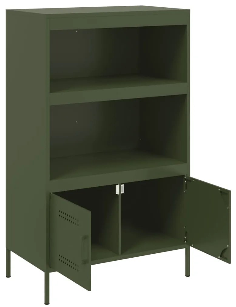 Aparador alto 68x39x113 cm aço verde azeitona
