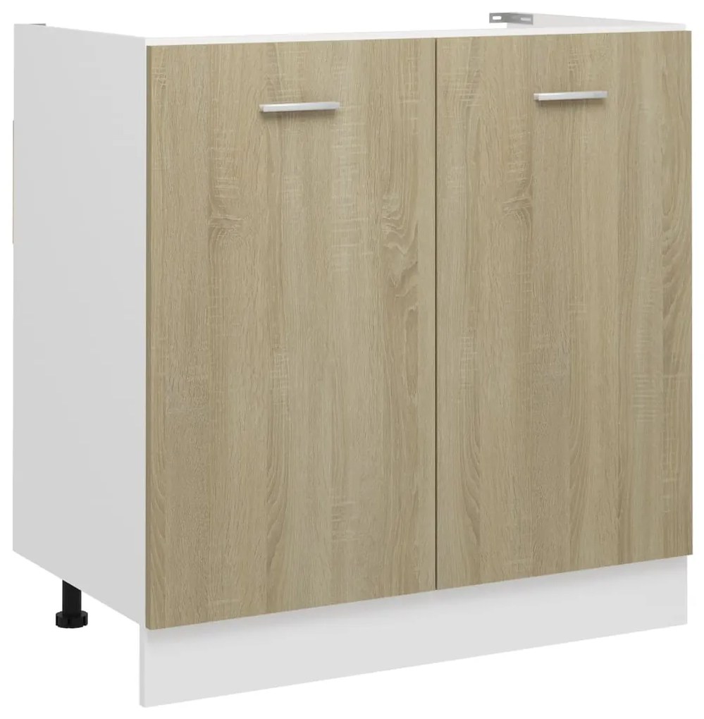 801199 vidaXL Armário inferior lava-loiça 80x46x81,5cm contraplacado carvalho