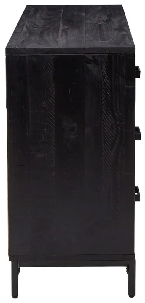 Aparador 110x35x70 cm pinho maciço preto