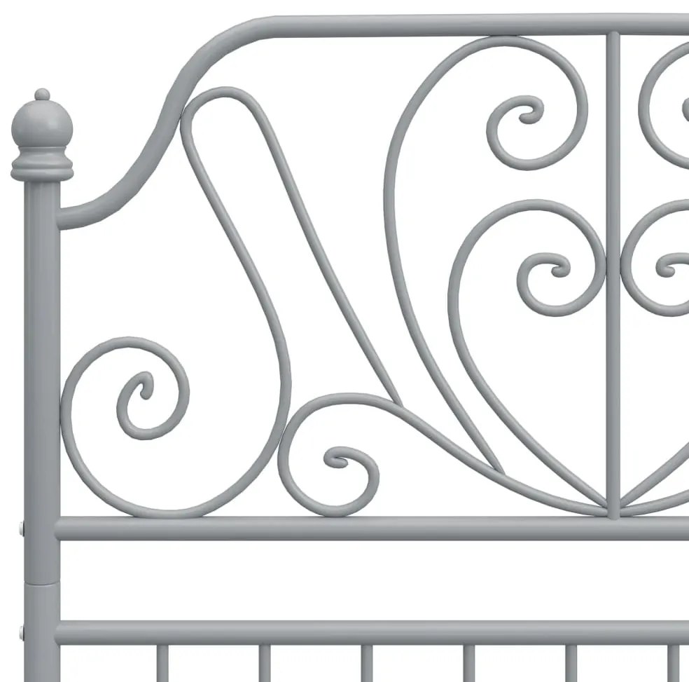 Estrutura de cama 90x200 cm metal cinzento