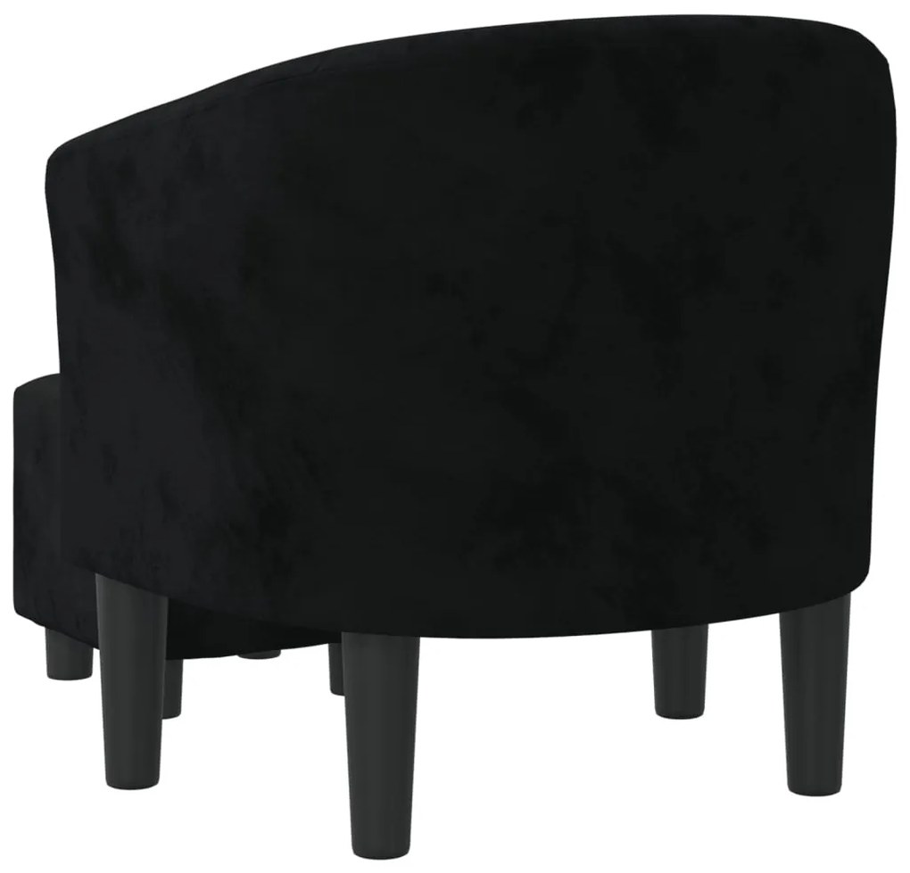 Poltrona com apoio de pés veludo preto