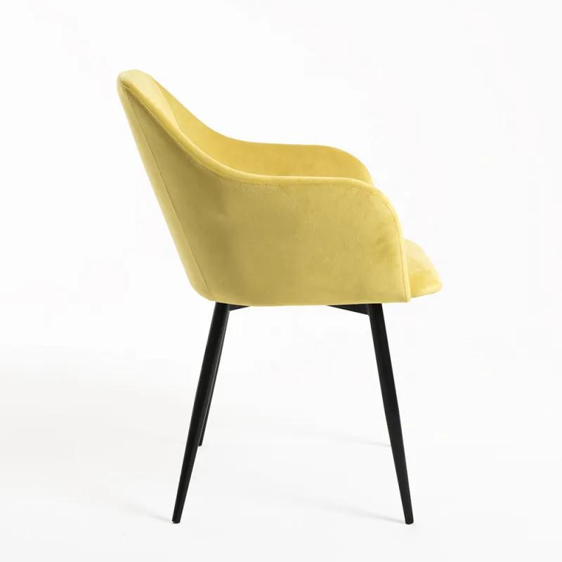 Cadeira Puan Veludo - Amarelo