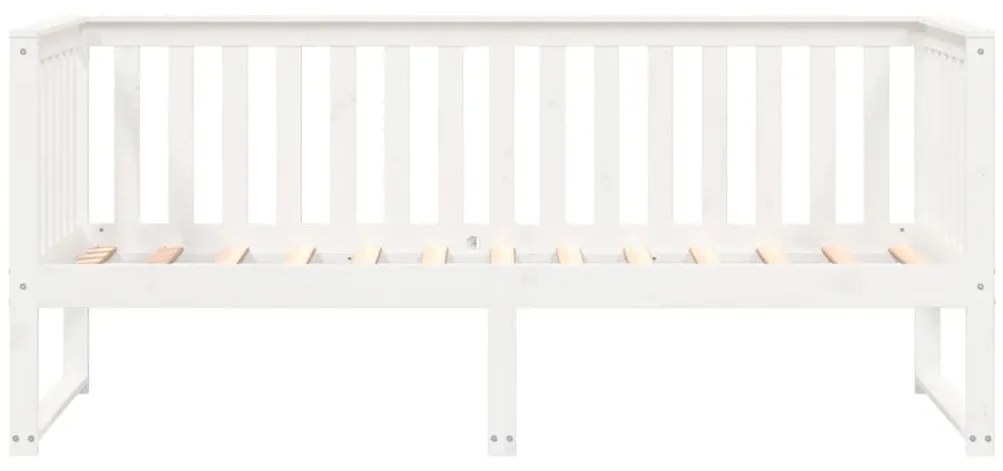 Sofá-cama 90x190 cm madeira de pinho maciça branco