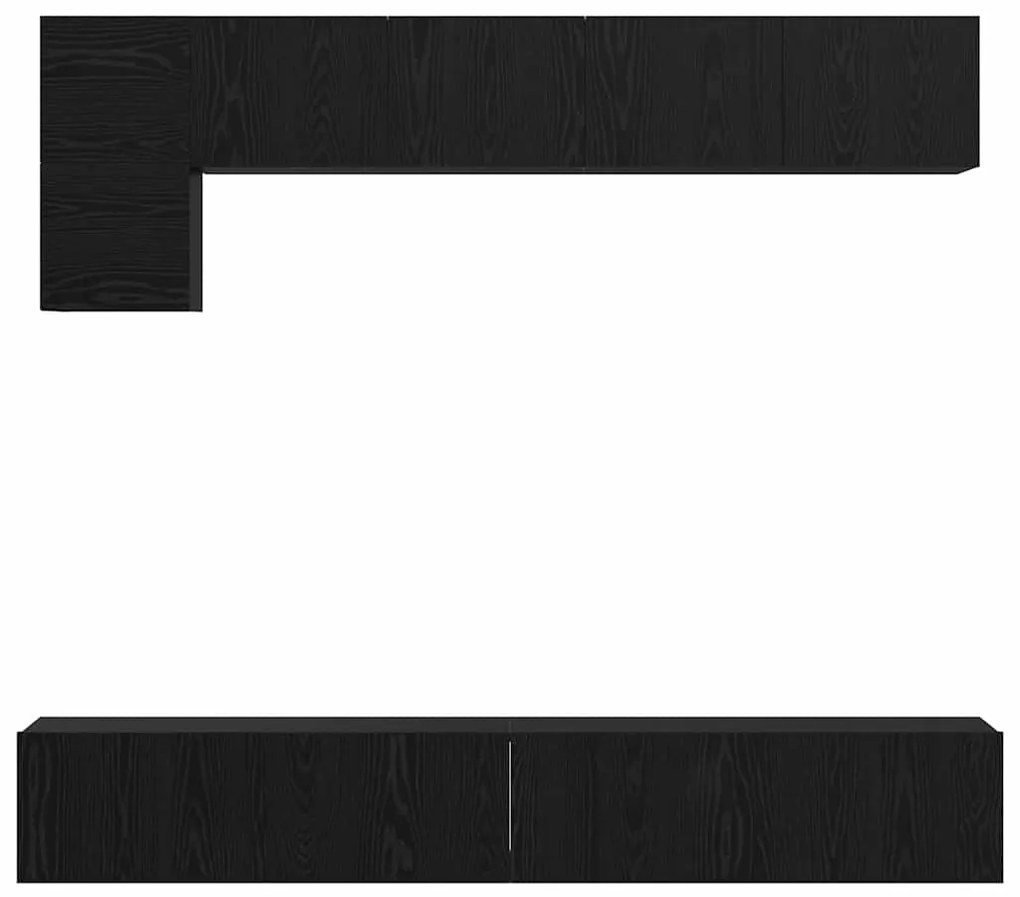 Conjunto de móvel de TV 5 pcs Carvalho Preto 100 x 30 x 30 cm
