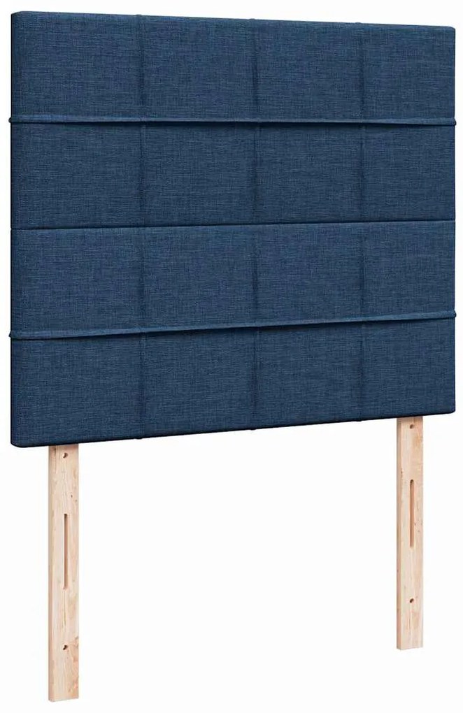 Estrutura de cama otomana com colchão 120x200 cm tecido azul