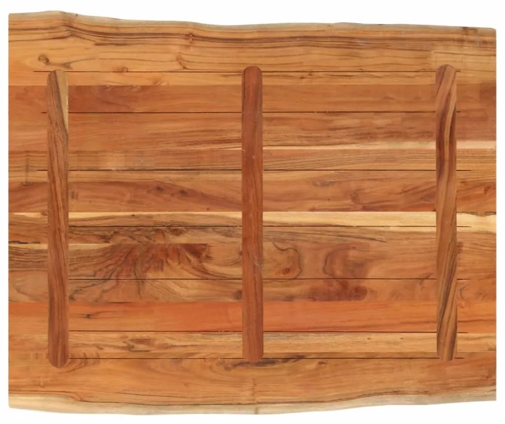 Tampo de mesa retangular borda viva 90x80x3,8 cm acácia maciça