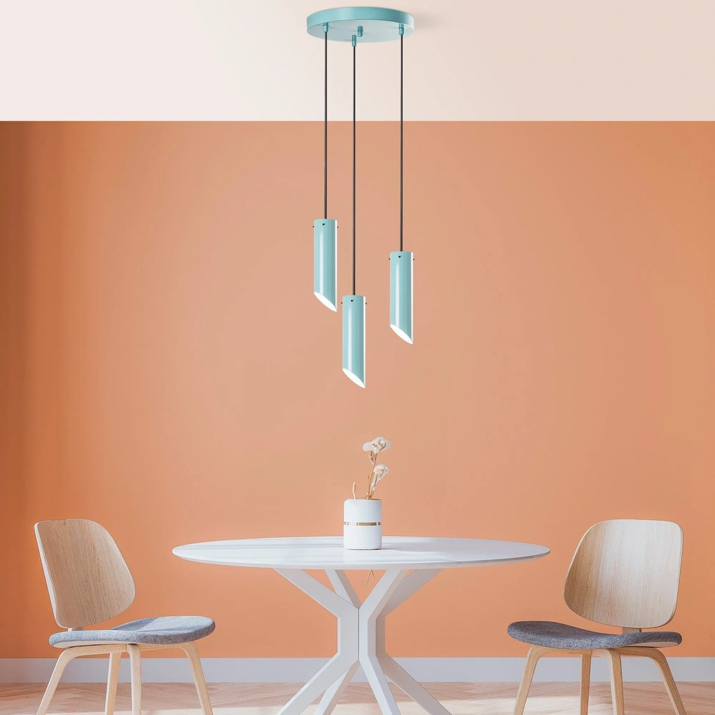 Chandelier Kesik – Turquesa – Diâmetro 40 cm