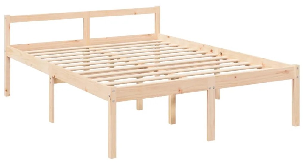 Cama para idosos com cabeceira 160x200 cm madeira maciça