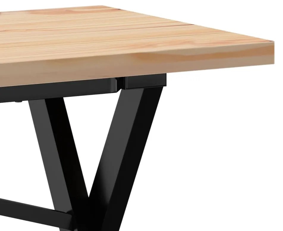 Mesa de centro estrutura em X 160x40x45,5cm pinho/aço