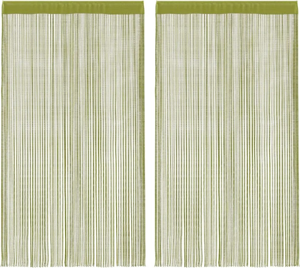 vidaXL Cortinas de fios 2 pcs 140x250 cm verde