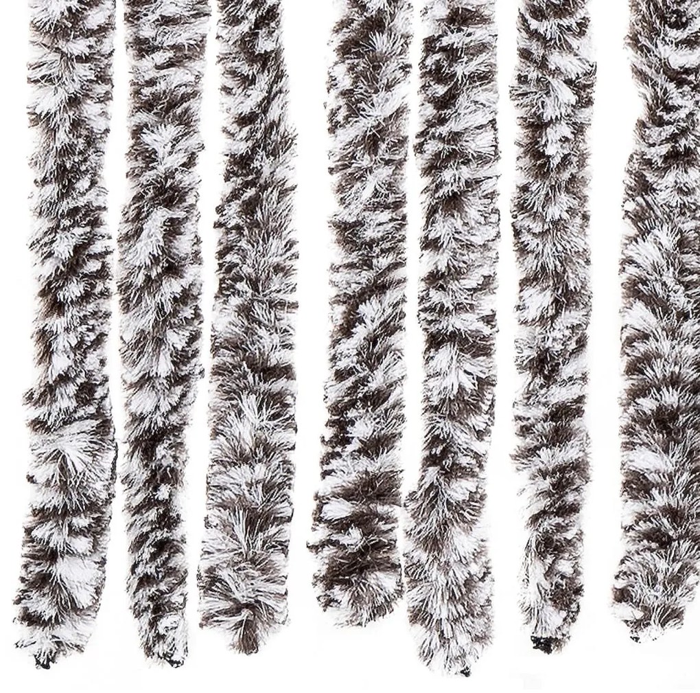 Cortina anti-insetos 100x230 cm chenille castanho e bege