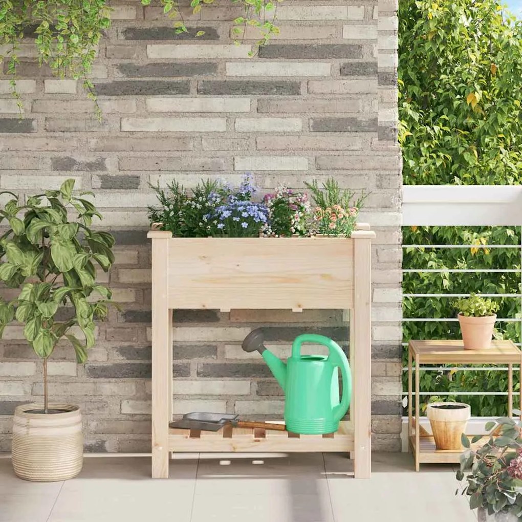 vidaXL Vaso de Jardim Bege 71 x 37 x 76.5 cm Madeira maciça de abeto