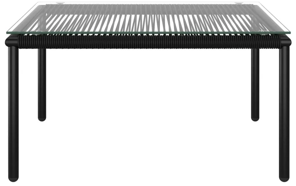 6 pcs conjunto lounge de jardim c/ almofadões PVC preto