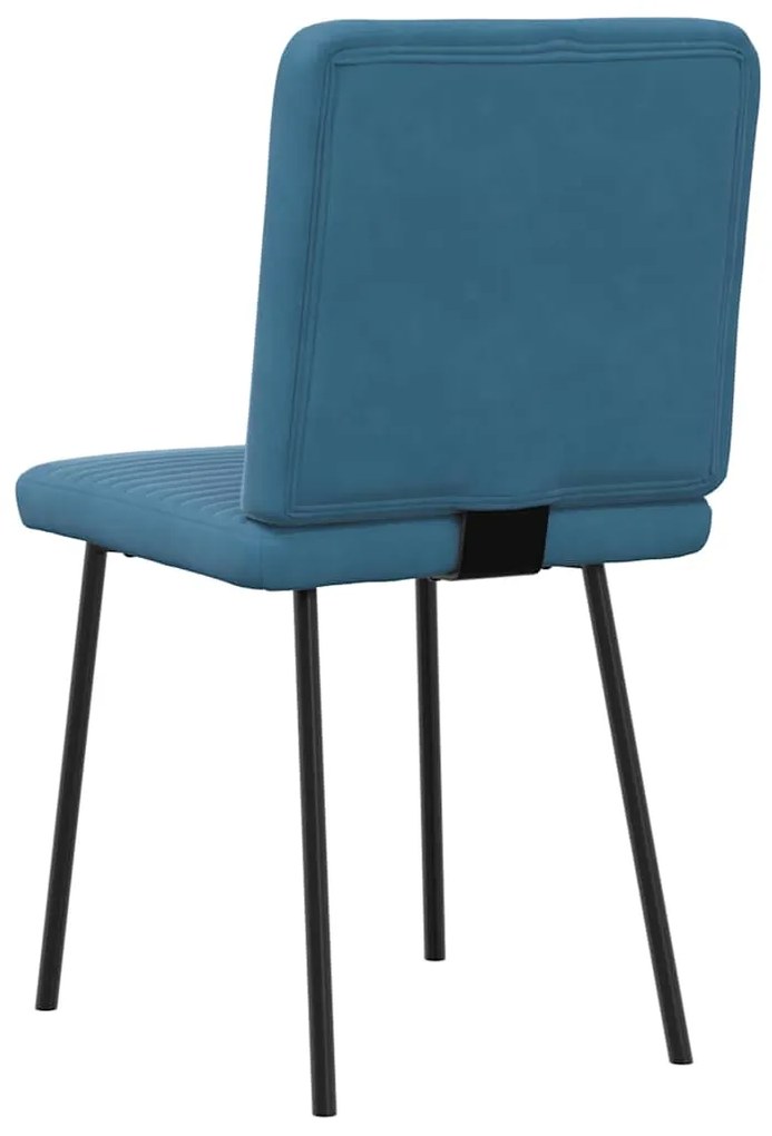 Cadeiras de jantar 2 pcs veludo azul