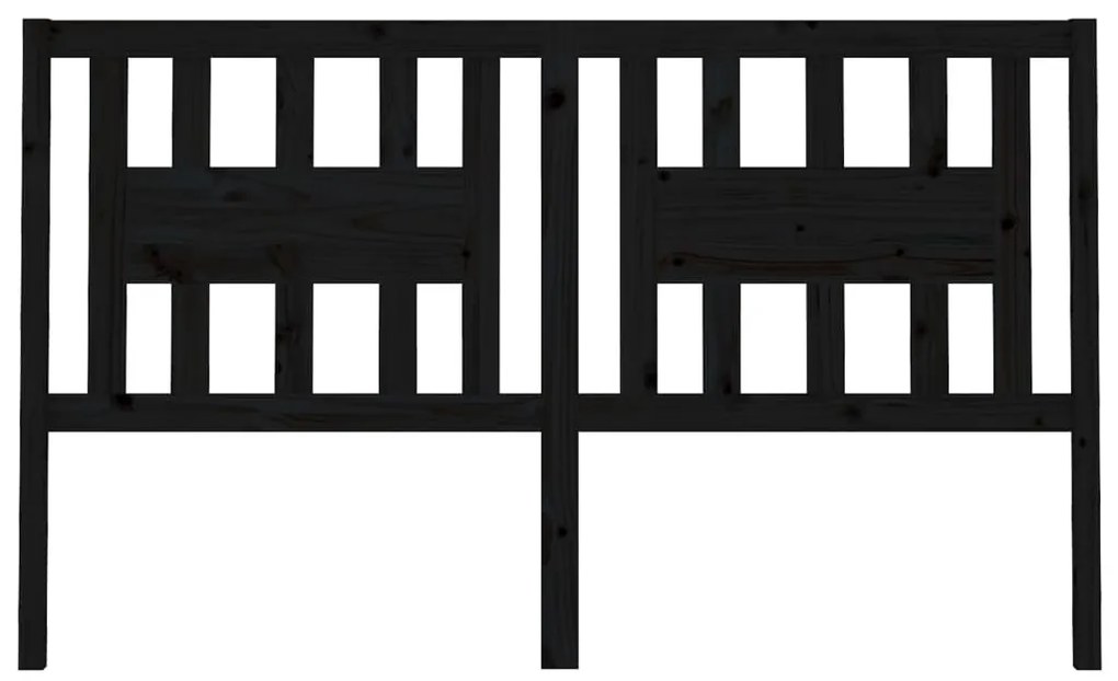 Cabeceira de cama 166x4x100 cm pinho maciço preto