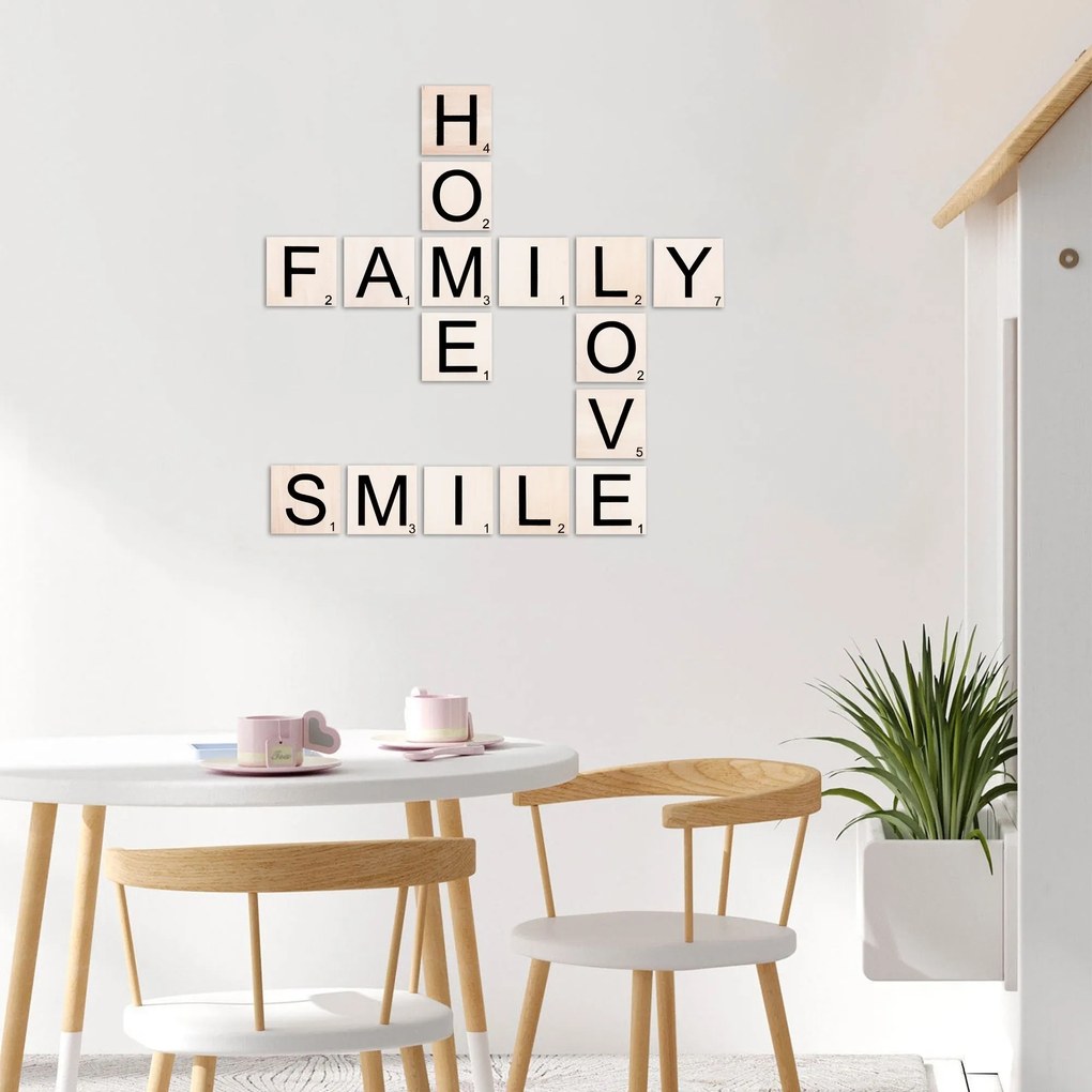 Acessório Decorativo de Parede Scrabble Set – Preto e Branco – 95 x 95