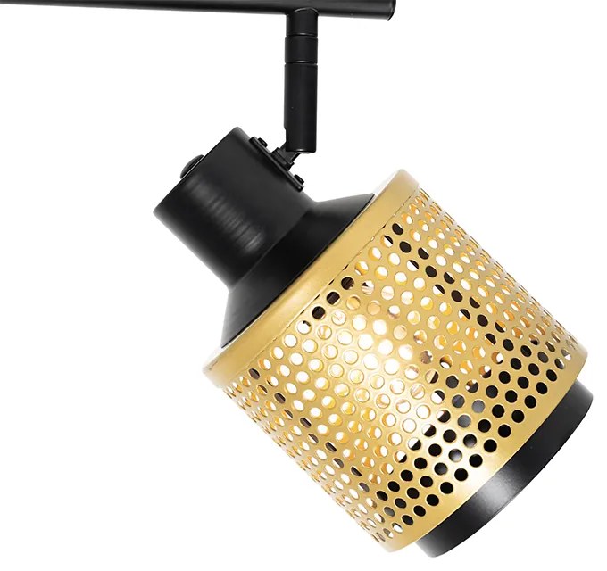Foco industrial preto com dourado 2 luzes - Kayden Industrial