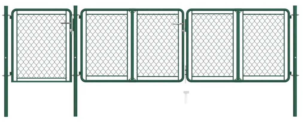 vidaXL Portão de jardim 100x395 cm aço verde